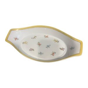 Taste Seller by Sigma Porcelain Serving Bowl with Yellow Rim and Floral Pattern